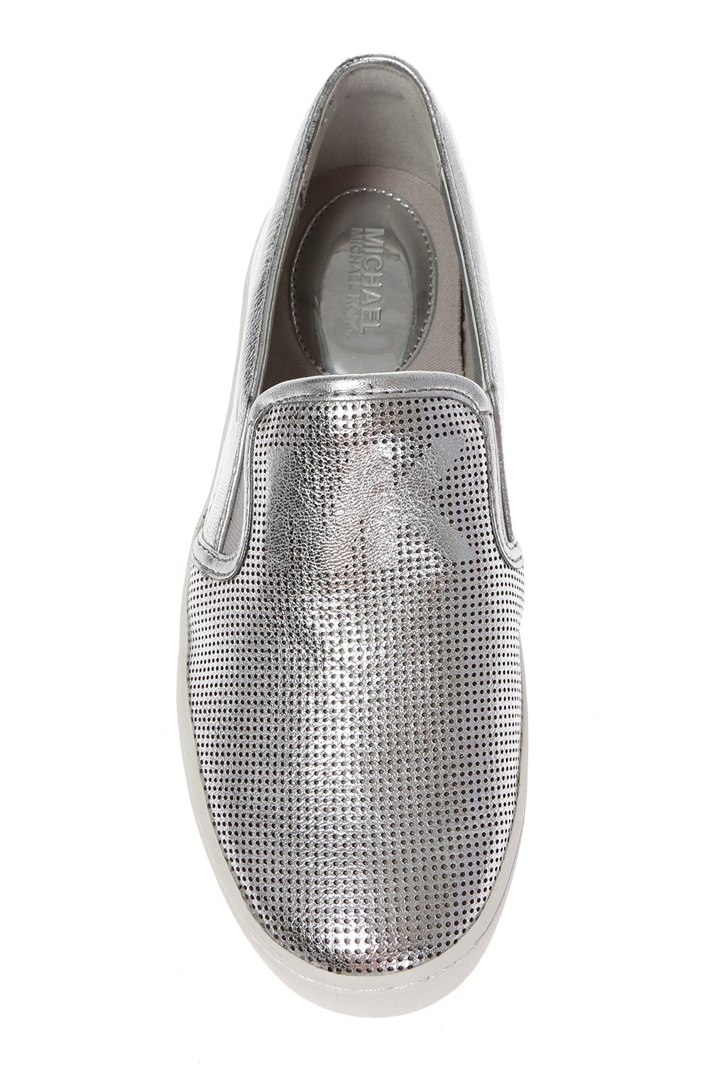 Michael kors silver slip clearance on sneakers